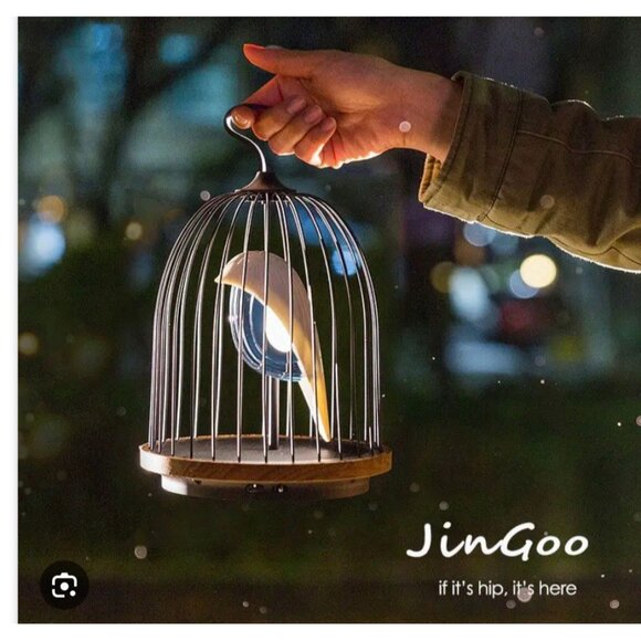 Daqi Concept Jingoo Phoenix Bird Lamp Bluetooth Speaker Gold $450 Rechargeable - Picture 9 of 10